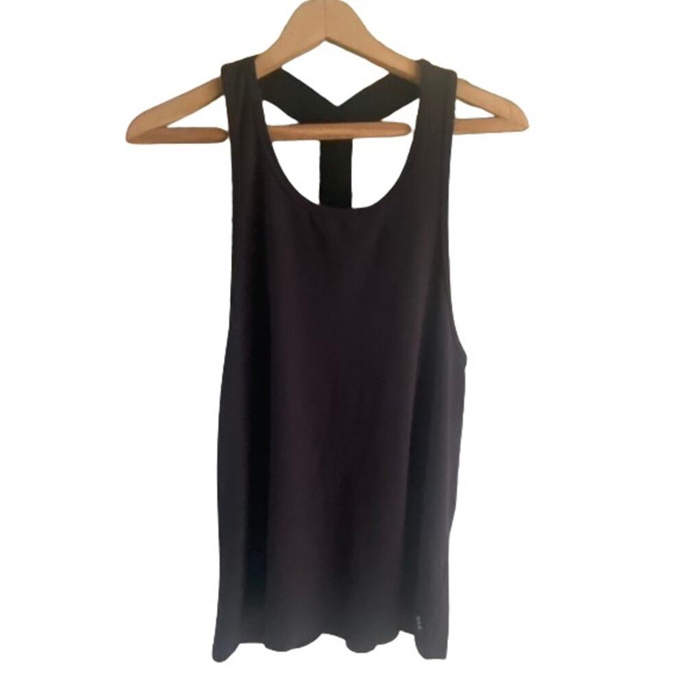 Nicole Miller New York Active Black Racerback Tank Top XS T-Strap‎ Workout Gym